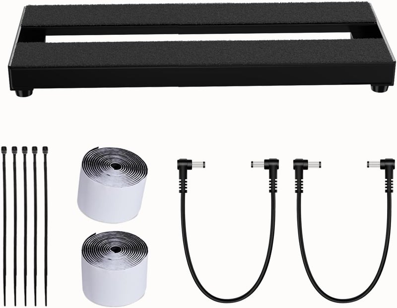SOLUTEK Store لوحة دواسات جيتار صغيرة 14/16 بوصة: مصنوعة من الألمنيوم المؤكسد صعب، خفيفة ولكن قوية للغاية ومقاومة للخدوش، لوحة محمولة جاهزة للسفر لعدد 3-5 دواسات (14 بوصة) - Image 1